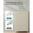 thumbnail image 3 of 5-Fabric Drawer Storage Tower Dresser, Camel Yellow/Cream White, 3 of 8
