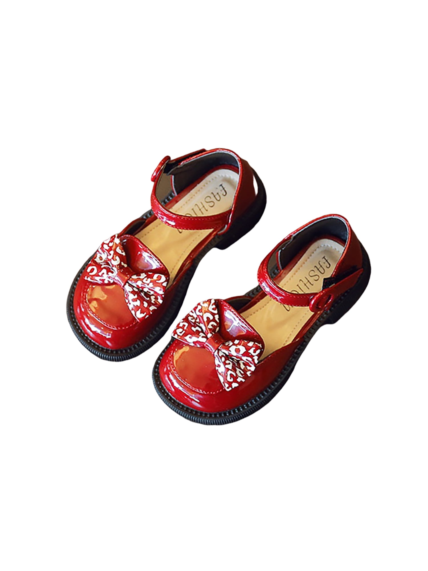 Kids Flats Toddler Girl Mary Jane Black/Red Shoes School Shoes Dress Shoes 