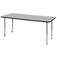 thumbnail image 1 of ECR4Kids 30in x 72in Rectangle Everyday T-Mold Adjustable Activity Table Grey/Black/Silver - Super Leg, 1 of 2