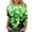 05 Green, variant on St Patricks Day Shirt, Women's 3/4 Sleeve Top, Crewneck Tee Shirts Blouse Women's Casual St. Patrick's Day Print Blouses Round Neck Three Quarter Sleeve T-Shirt Tops