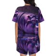 thumbnail image 4 of Womens Pajama Sets With Pocket, Purple Hippo In Water Lounge Sets Short Sleeve Sleepwear PJ Sets for Women, 4 of 6