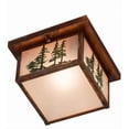 thumbnail image 4 of Meyda Tiffany 180660 Hyde Park Tall Pines 15" Wide Flush Mount Square Ceiling Fixture -, 4 of 7