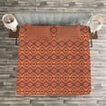 thumbnail image 3 of Ambesonne Geometric Quilted Bedspread Set 3 Pcs, Vivid Stripes, King Size, Dark Coral Dried Rose, 3 of 3