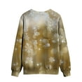 thumbnail image 3 of TWZH Women Christmas Snowflower Print Crew Neck Pullover Shirt, 3 of 3