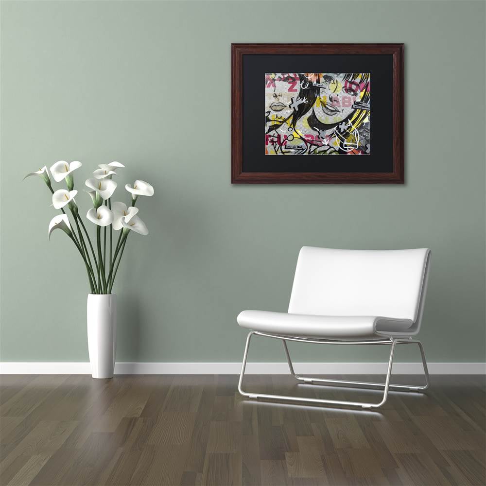 Trademark Fine Art "Apologies" Canvas Art by Dan Monteavaro Black Matte, Wood Frame