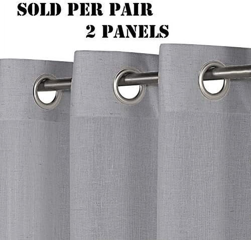 PrimeBeau Elegant Vintage Privacy Semi Sheer Linen Blended Nickel Grommet Window Panels, 52" W x 96" L, Dove