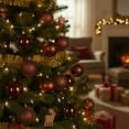 thumbnail image 3 of Northlight Shatterproof 4-Finish Christmas Ball Ornaments 3.25" (80mm) - Brown - 32ct, 3 of 4