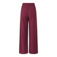 thumbnail image 5 of Jxximdong Palazzo Pants for Women, Elegant Loose Wide Leg Palazzo Pants Plain Lightweight Stretchy Casual Trousers with Pockets, Red Womens Casual Trousers, 5 of 7
