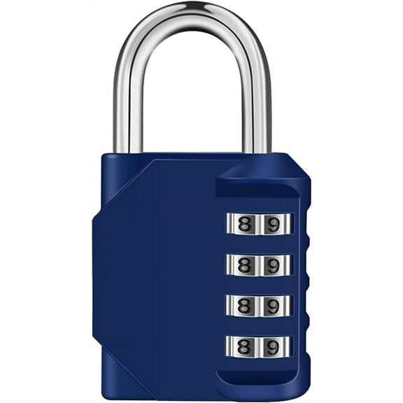 4 Digit Combination Locks, School and Gym Locker Lock Easy to Use and Set, Combination Lock for Locker, Fence, Gate, Case, Buckle Storage, Combo Locks for Lockers (1 Pack, Blue)