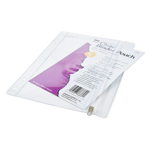CHARLES LEONARD CLEAR VINYL PENCIL POUCH ZIPLOCK