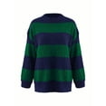 thumbnail image 7 of EMMIOL Women's Oversized Stripe Sweater 2026 Spring Y2K Trendy Crewneck Knit Top,Loose Fit Long Sleeve Pullover, 7 of 7