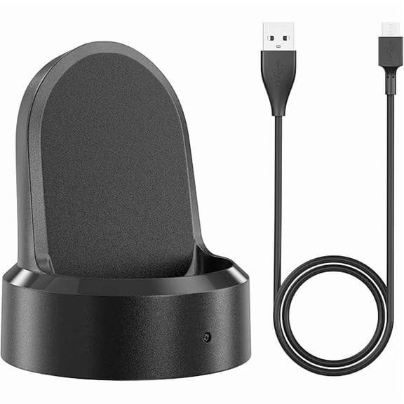 Saluqifa Charger Cable for Samsung Gear S3 Watch, Wireless Replacement Charging Dock Stand Compatible with Samsung Gear Sport, S2, S3 Classic, Frontier Smartwatch (Black)
