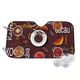thumbnail image 2 of Picia A Cup Of Black Coffee On A Saucer Curved Windshield Sunshade Accordion Folding Style Auto Shade for Car Truck SUV Van Blocks UV Ray Sun Visor Protector -, 2 of 7