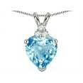 thumbnail image 2 of Star K� 8mm Heart Shape Genuine Sky Blue Topaz Three Stone Pendant Necklace, 2 of 9