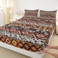 thumbnail image 3 of Feelyou Hippie Western Aztec Twin Sheet Sets, Fashion Leopard Cheetah Print Twin Fitted Sheet, Teens Adult Men Women Flat Sheet, Microfiber Bedroom Decor, 3 Pieces, 3 of 7