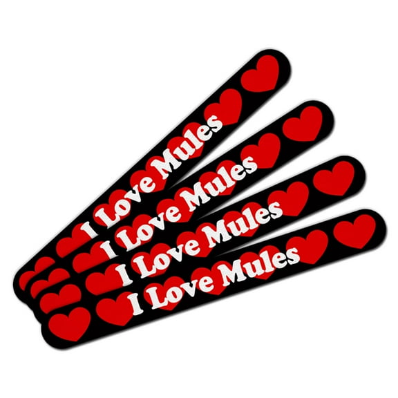 I Love Mules Double-Sided Nail File Emery Board Set 4 Pack