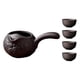 thumbnail image 4 of Tetera de cerámica con juego de tazas, tetera, tetera, teteras con mango anti-escaldaduras negro con palabra, 4 of 9