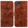 thumbnail image 2 of Compatible with Motorola Moto G50 5G Embossed Lily Wallet Case with Card Holder PU Leather Flip Cover, 2 of 5