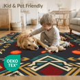 thumbnail image 4 of ODIKA 9'x12' Washable Area Rug Glowing Gamepad Motif Border Cracked Field Alfombra Pixel Gamer Playful for Dining Room, Basement, Large Office, Non-Slip Chair-Friendly, 4 of 7