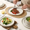 thumbnail image 6 of ALOFMO Stoneware Dinnerware Sets, Plates and Bowls Sets, Dish Set for 4, 12 Piece Dinner Set, Plate Sets for Kitchen, White, 6 of 12