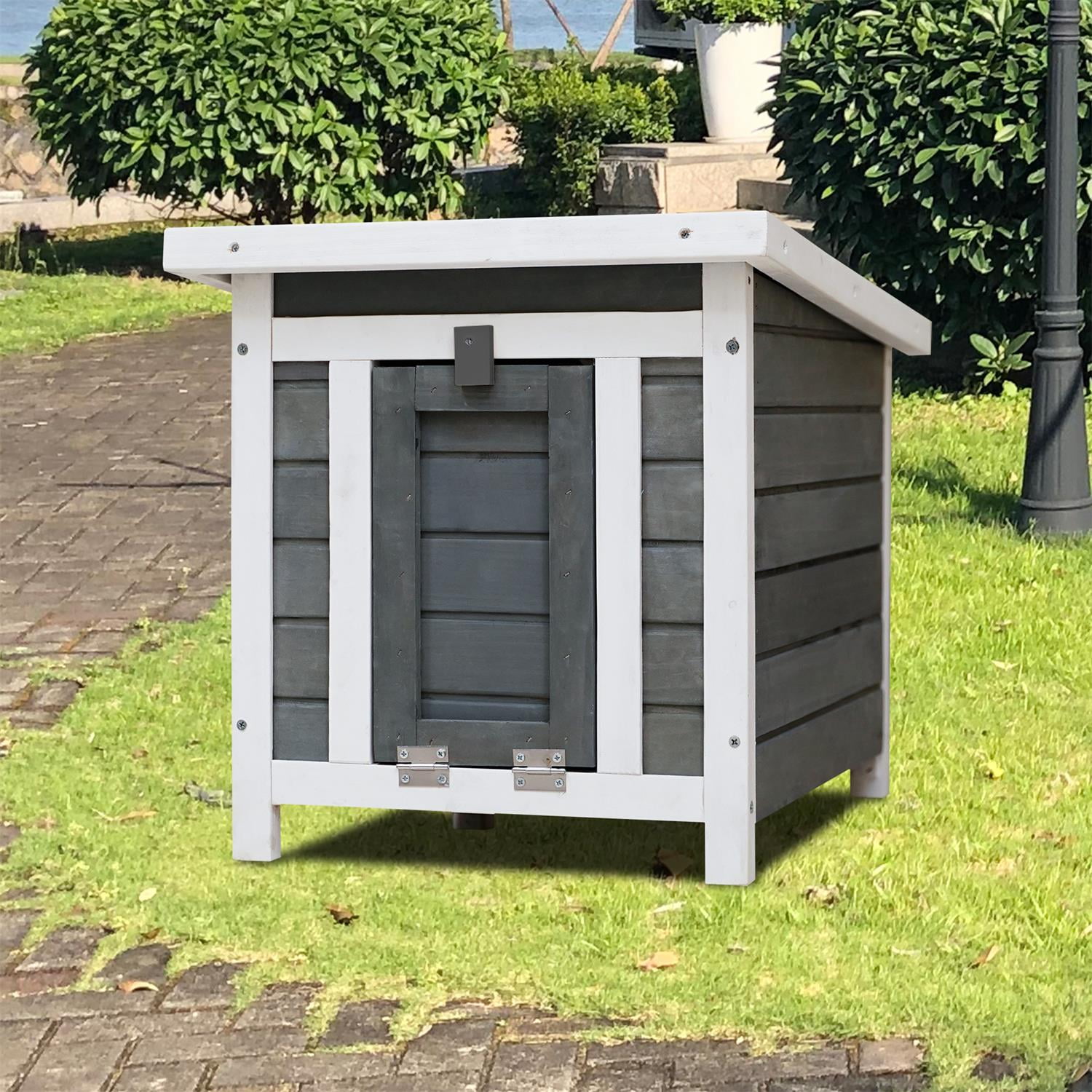 Pefilos 20" Bunny Hutch with Ramp, Outdoor Pet Hutch Wooden House for Bunny, Raised Weatherproof Bunny Home Enclosure Shelter, Gray Pefilos 20" Bunny Hutch with Ramp, Outdoor Pet Hutch Wooden House for Bunny, Raised Weatherproof Bunny Home Enclosure Shelter, Gray