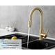 thumbnail image 2 of Grifo de cocina con rociador desplegable, material de acero inoxidable de arco alto, sin placa de cubierta, apto para cocina de 1 orificio, oro cepillado, 2 of 5