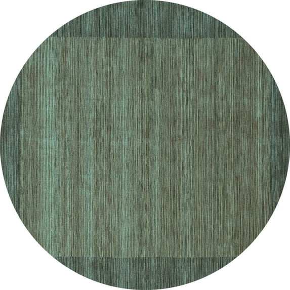 Ahgly Company Indoor Round Abstract Light Blue Contemporary Area Rugs, 6' Round