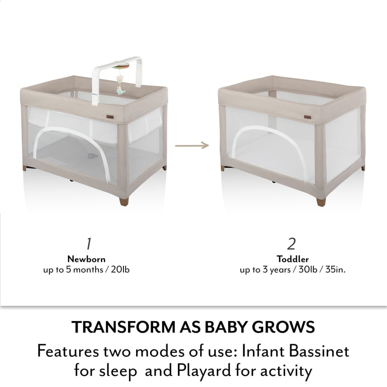 Evenflo Eris One-Hand Playard with Bassinet, Truffle photo 5