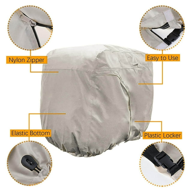 Maoww Golf Cart Cover Waterproof Zipper Buggy Sun Protector Rain Cover Khaki