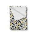 thumbnail image 2 of Acorn Soft Flannel Fleece Blanket, Repeating Silhouettes Autumn Season Illustration on Off White Background, Cozy Plush for Indoor and Outdoor Use, 50" x 70", Black White and Yellow, by Ambesonne, 2 of 6