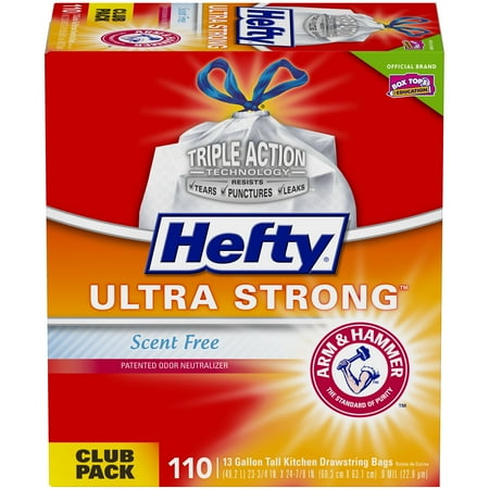 GTIN 013700016738 product image for Hefty® Ultra Strong? Scent Free 13 Gallon Tall Kitchen Drawstring Bags 110 ct Bo | upcitemdb.com