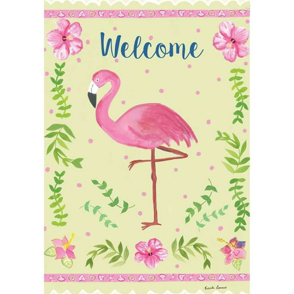 Premier House Size Flag - Coastal Flamingo