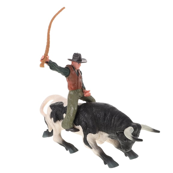 LULULION Resin Bullfighter and Bull Figurine for Home Decor Decorative Statue 4.5 Inches