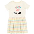 thumbnail image 3 of Inktastic 4th Birthday Flamingo 4 Year Old Girl Girls Toddler Dress, 3 of 5