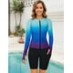 thumbnail image 4 of Set de camisas de baño Aolina Rash Guard para mujer, UPF 50+, azul-morado S, 4 of 4