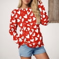 thumbnail image 5 of vigerkar Valentine Sweatshirt Women Oversized Hearts Long Sleeve Shirt Heart Sweatshirts Gift for Her (Red, XL), 5 of 9