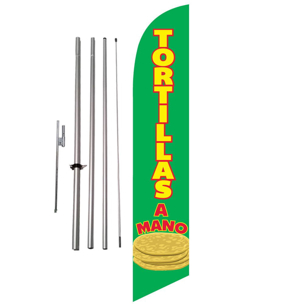 MARISCOS Fish Seafood Shrimp Swooper Flag Tall Vertical Feather Bow Banner Sign 