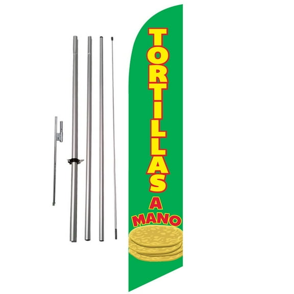 Tortillas A Mano 15ft Feather Banner Swooper Flag Kit with pole & spike