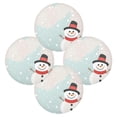 thumbnail image 2 of 15.4" Round Placemat Set of 4 Polyester Fabric Place Mats Non-Slip Dining Kitchen Table Mats for Kitchen Party Decor Snowman, 2 of 5