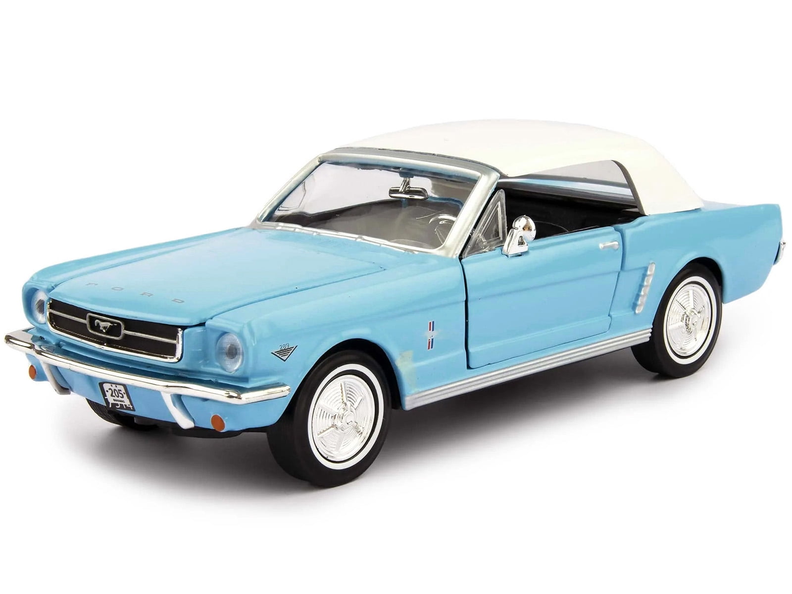 1964 1/2 Ford Mustang Light Blue with White Top James Bond 007 "Thunderball" (1965) Movie 1/24 Diecast Model Car by Motormax