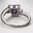 thumbnail image 4 of Black Gold Plated Heart Shaped Stone Solitaire Style Wedding Engagement Promise Statement Ring, 4 of 8
