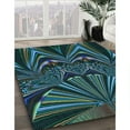 thumbnail image 3 of Ahgly Tapis Rond Lavable en Machine Intérieur Transitionnel Vert Profond, 3 Pieds Rond, 3 of 7