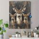 thumbnail image 4 of Qisvanset Framed Canvas Wall Art 12x16 Inch Neutral Tone Three Deer Country Wildlife Art, 4 of 5