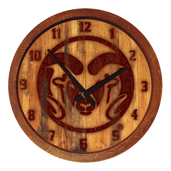 Colorado State Rams: Branded "Faux" Barrel Top Wall Clock
