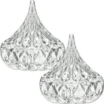 ACDANC 2 Pcs Glass Candy Jar with Lid Decorative Candy Bowl Crystal Covered Storage Jar