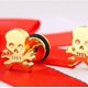 thumbnail image 2 of Pendientes de acero inoxidable con forma de calavera gótica, esqueleto, motorista, cóctel, fiesta, Halloween, 2 of 3