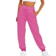 thumbnail image 2 of Pink Sweatpants Women Mens Pants Casual Solid Color Track Cuff Workout Pants with Pocket Fashion Clothing, 2 of 6