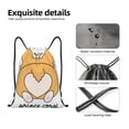 thumbnail image 6 of Kdxio Prince Corgi Dog Print Drawstring Backpack Bag,Waterproof Draw String Back Sack, Gym Drawstring Bags Swim Bag For Unisex, 6 of 9