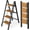 Black&woodgrain, variant on 4 Step Ladder,Aluminum Lightweight Folding 4 Step Stool with Anti-Slip Wide Pedal,330lbs Capacity Step Ladder for Household,Kitchen,Office - Red