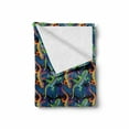 thumbnail image 2 of Gecko Soft Flannel Fleece Throw Blanket, Exotic Colorful Lizards on Monstera Leaves Background Tropical Flora Fauna Pattern, Cozy Plush for Indoor and Outdoor Use, 50" x 60", Multicolor, by Ambesonne, 2 of 6